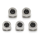 VDP White & Black Pave Crystals Studs - SARTORO831
