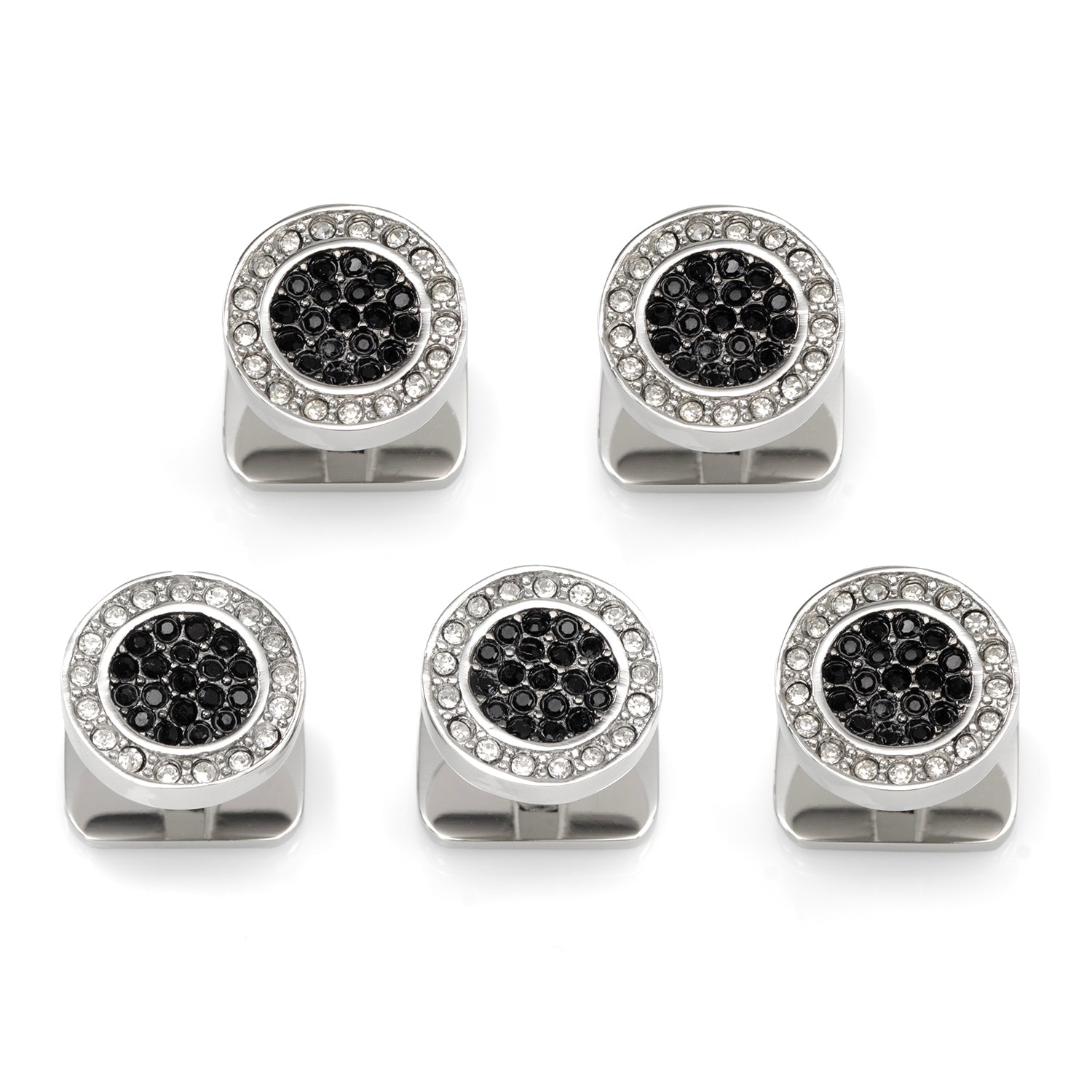 VDP White &amp; Black Pave Crystals Studs905