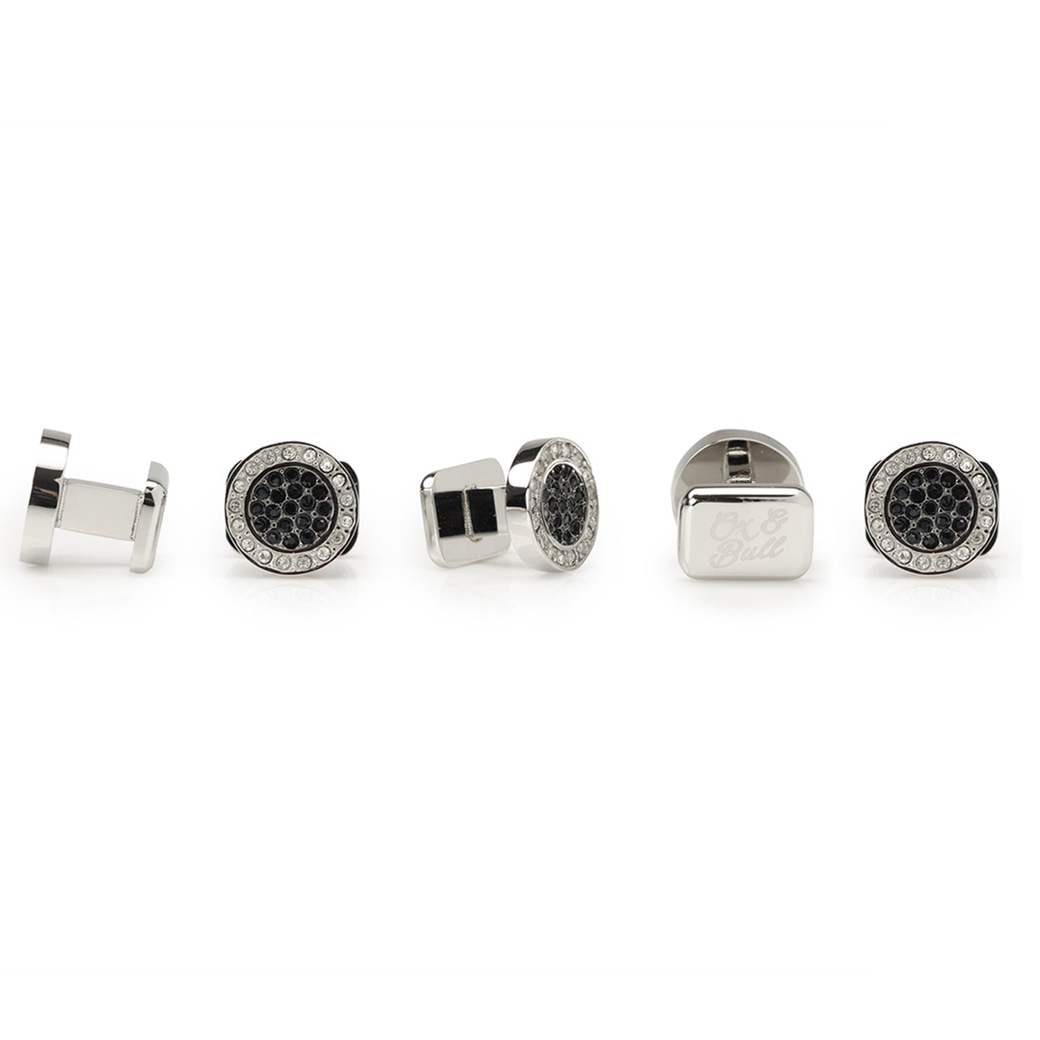 VDP White & Black Pave Crystals Studs - SARTORO956
