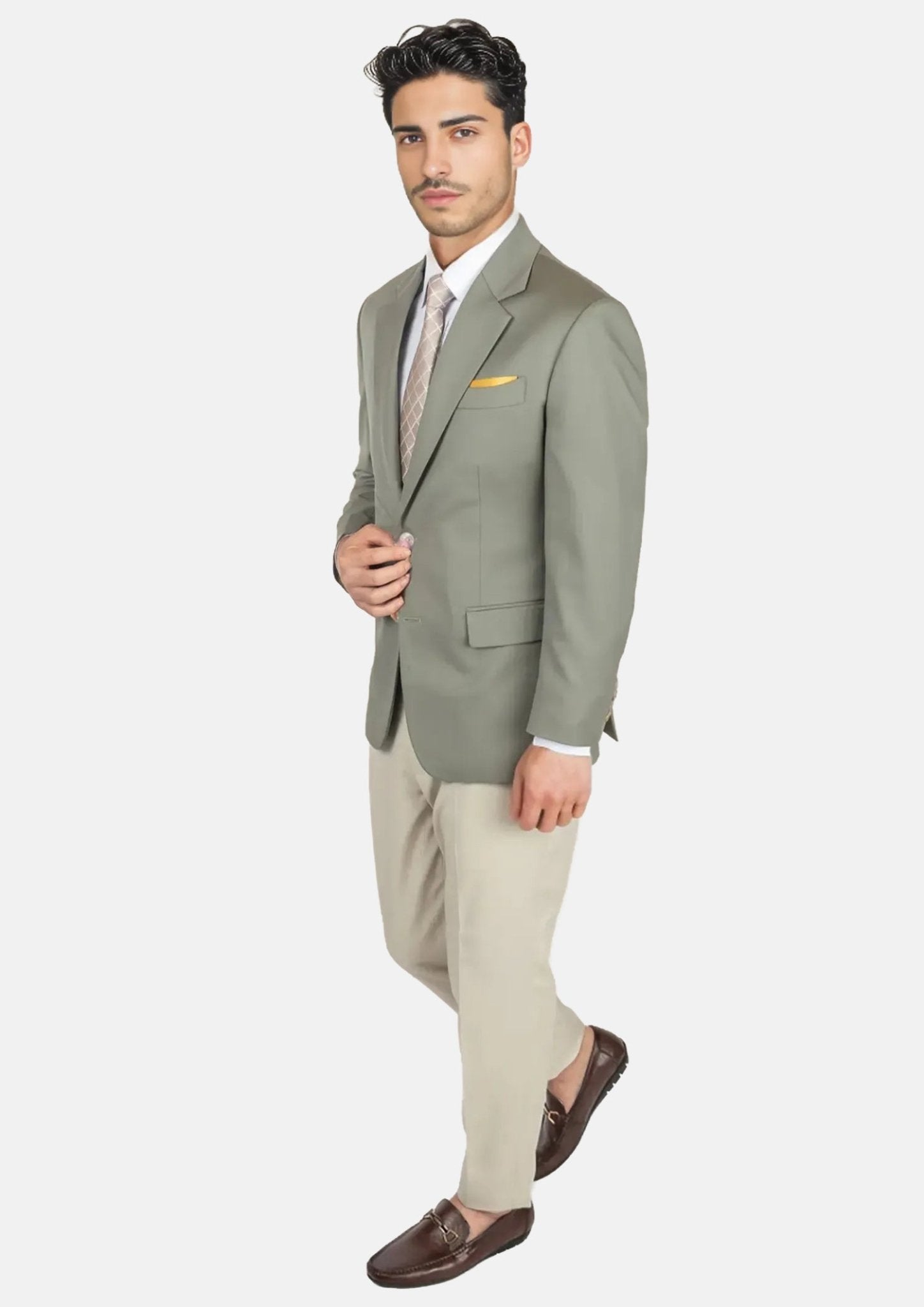 Verona Sage Twill Jacket - SARTORO578