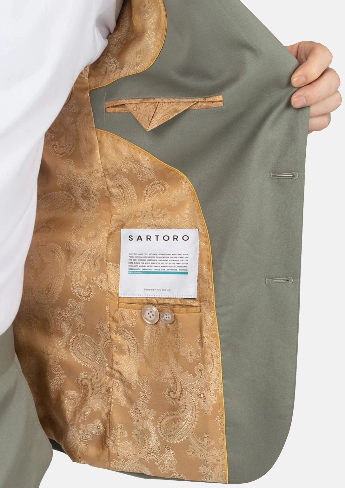 Verona Sage Twill Suit - SARTORO64