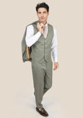 Verona Sage Twill Vest - SARTORO