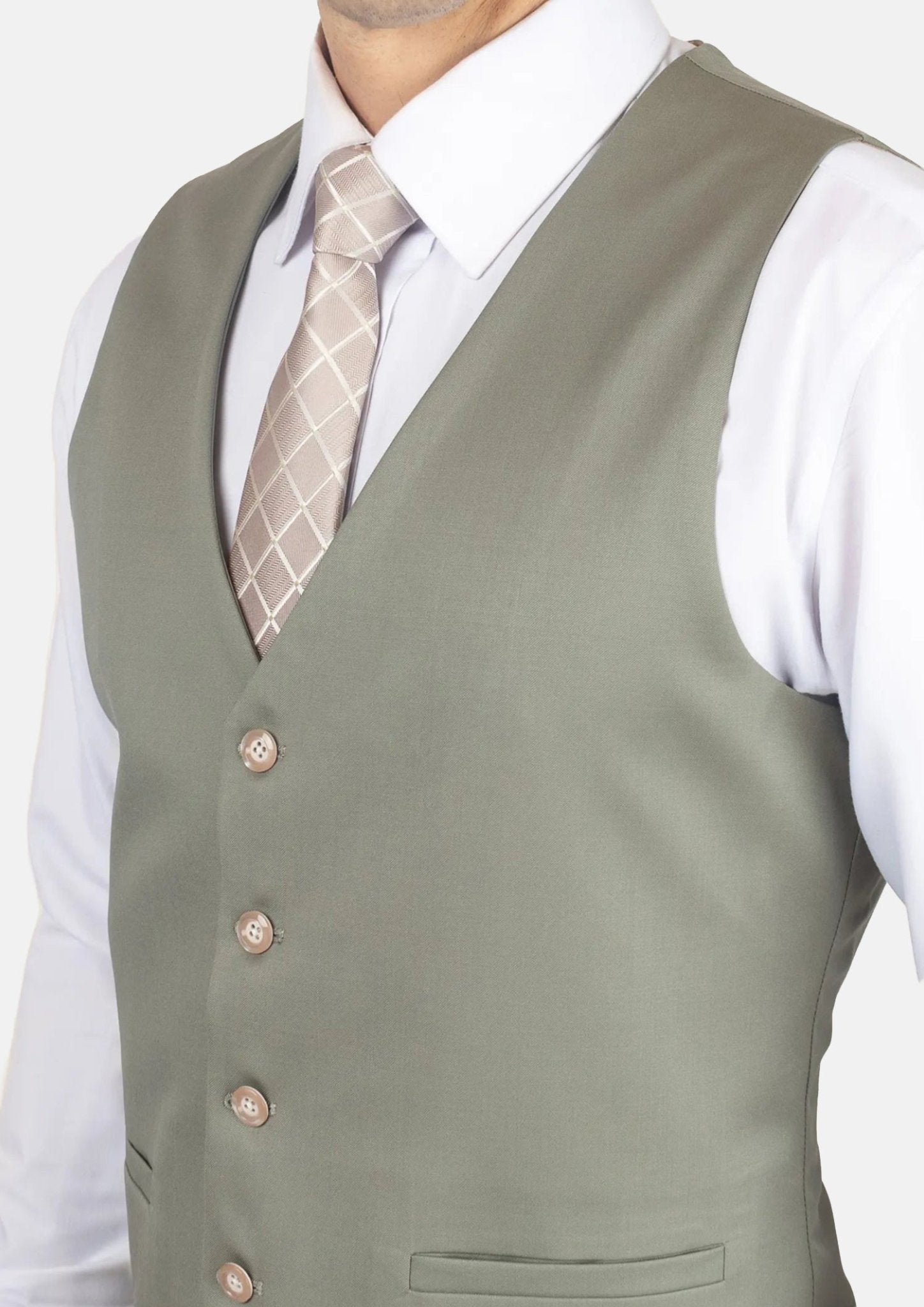 Verona Sage Twill Vest - SARTORO0