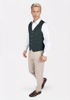 Vintage Green Twill Vest - SARTORO945