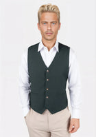 Vintage Green Twill Vest - SARTORO702