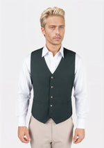 Vintage Green Twill Vest - SARTORO