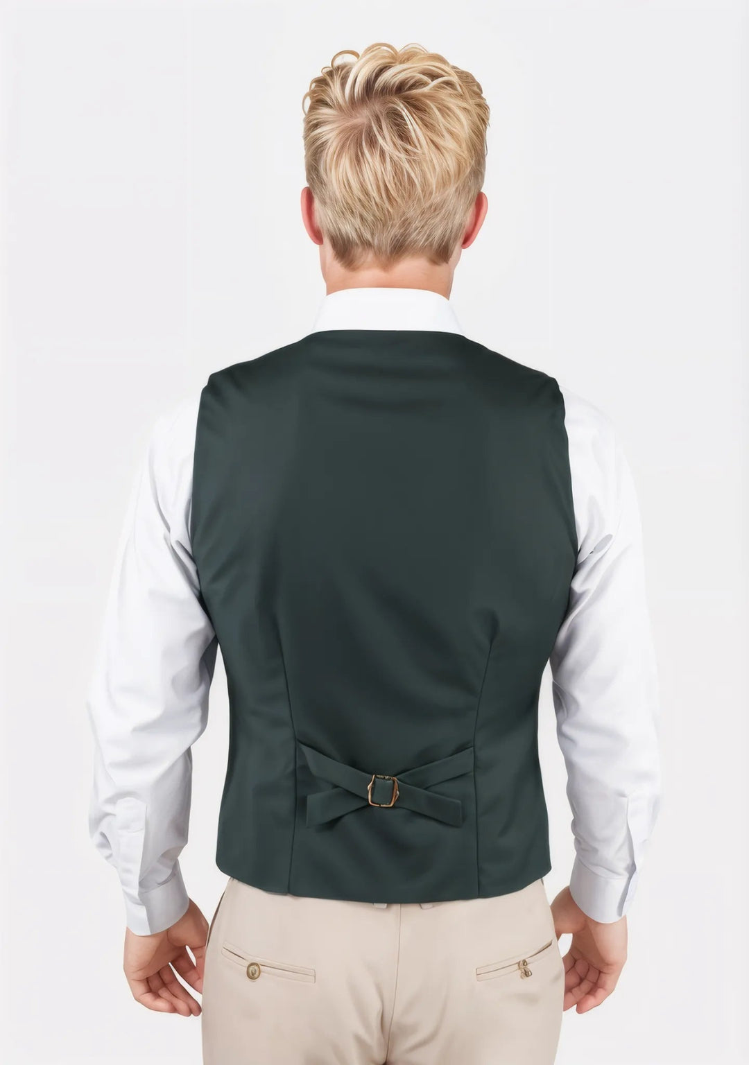 Vintage Green Twill Vest - SARTORO