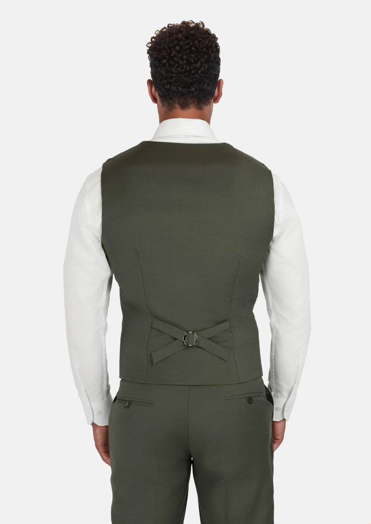 Vintage Olive Vest - SARTORO542
