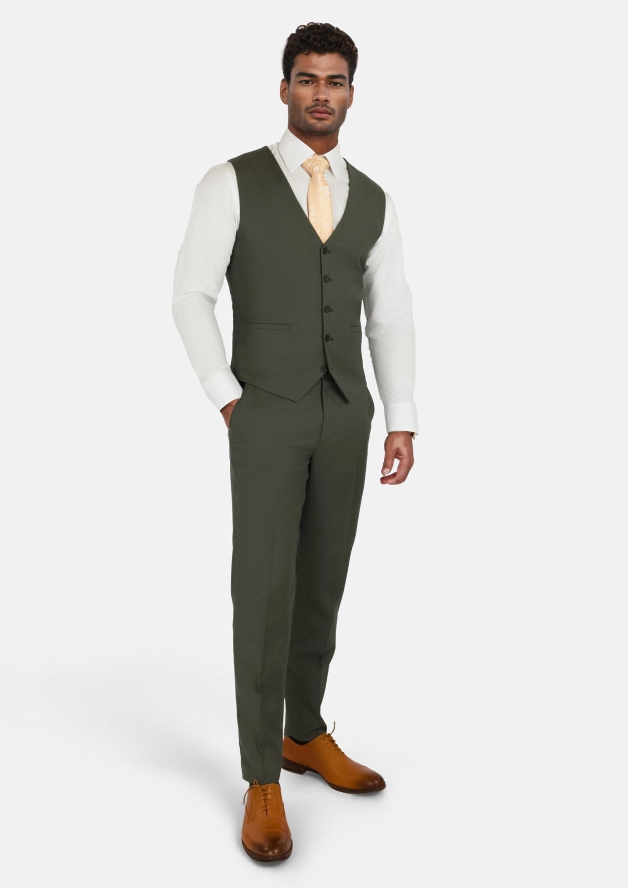 Vintage Olive Vest - SARTORO