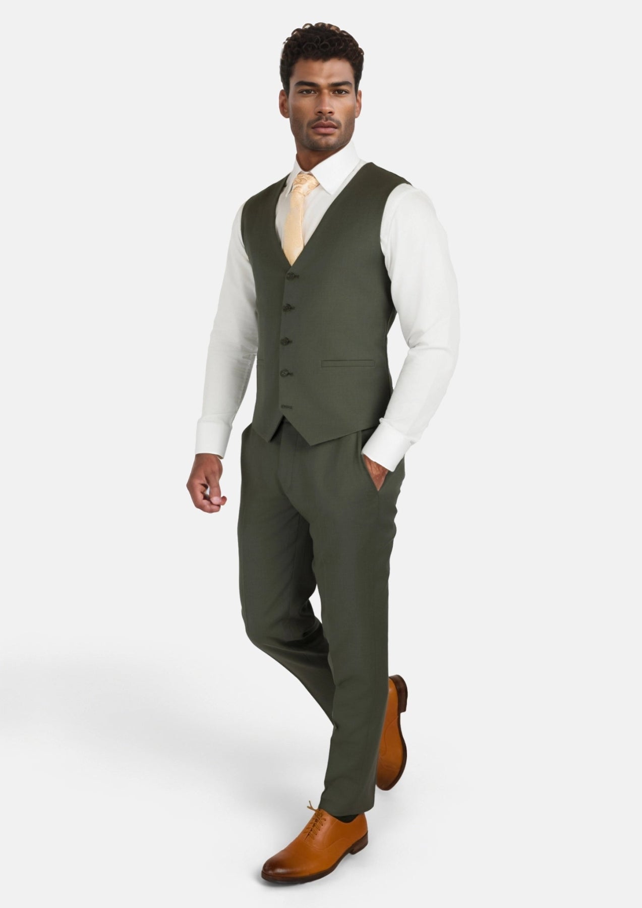 Vintage Olive Vest - SARTORO