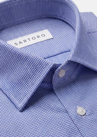 Violet Blue Houndstooth Shirt - SARTORO451