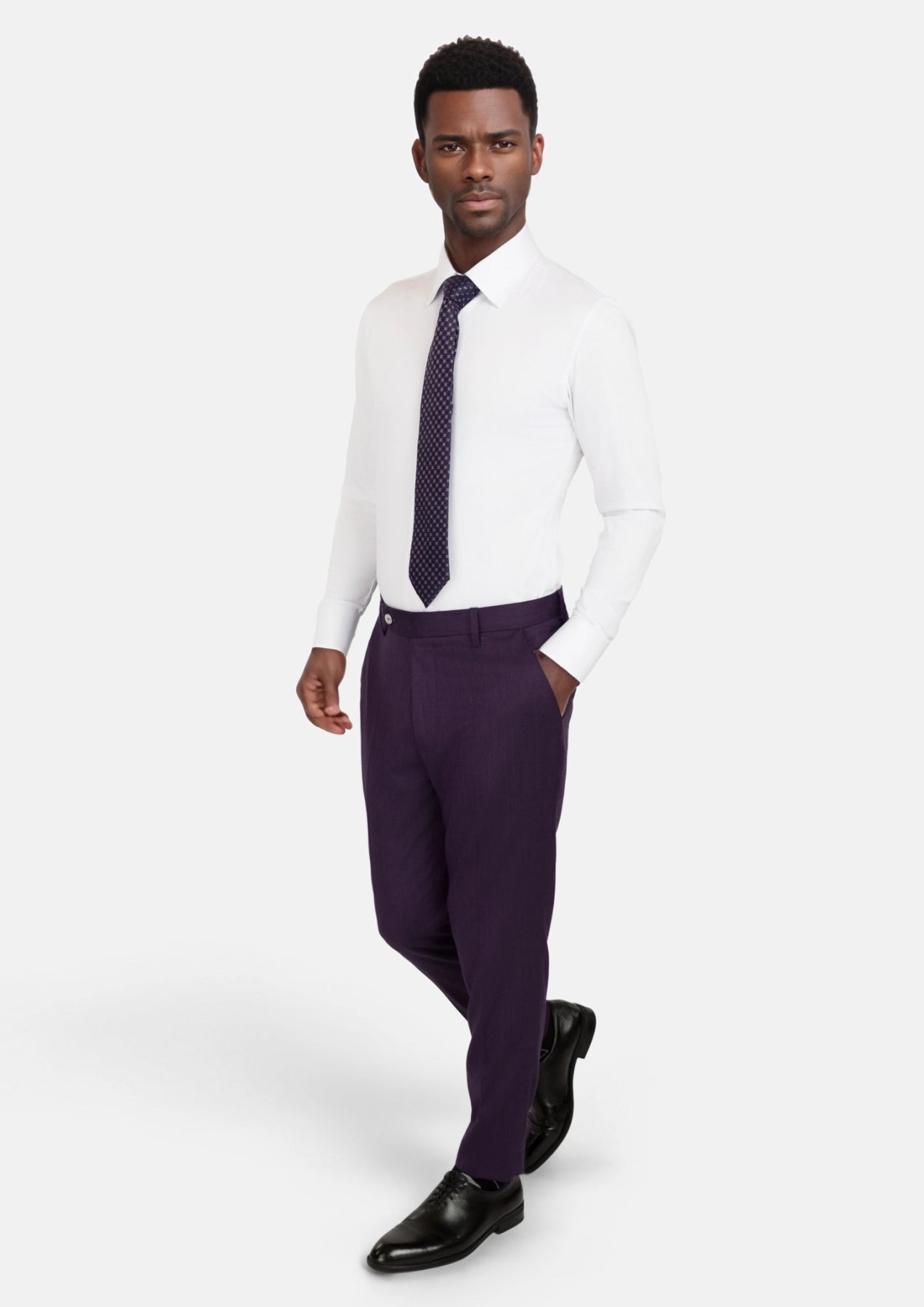 Violet Herringbone Pants - SARTORO