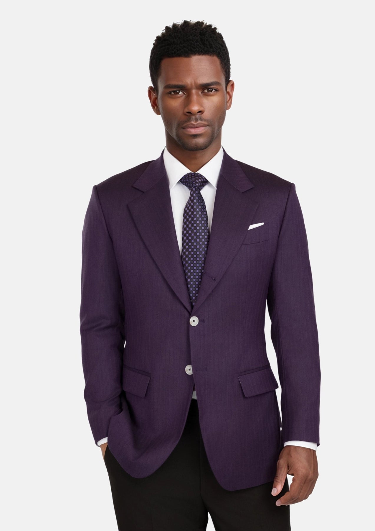 Violet Herringbone Thompson Jacket - SARTORO