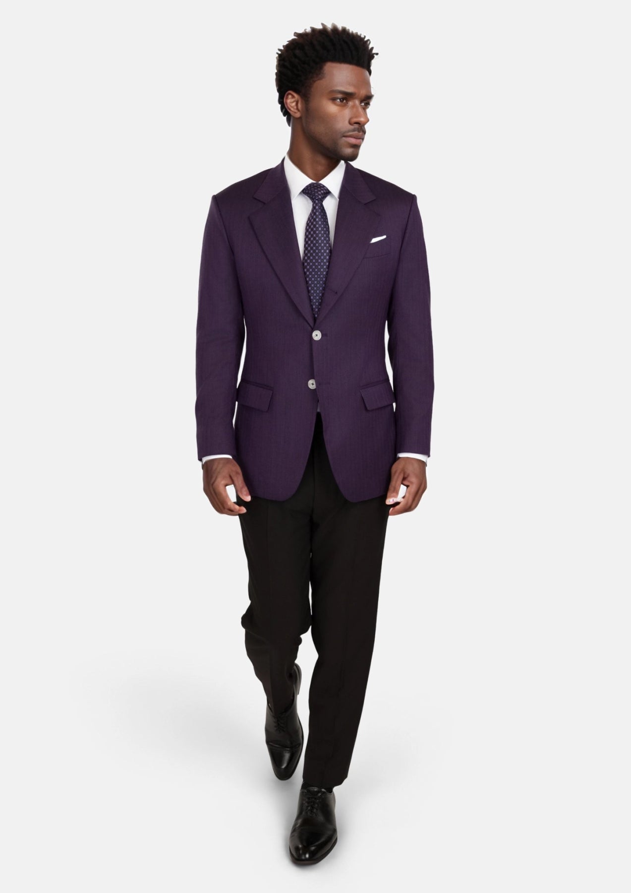Violet Herringbone Thompson Jacket - SARTORO