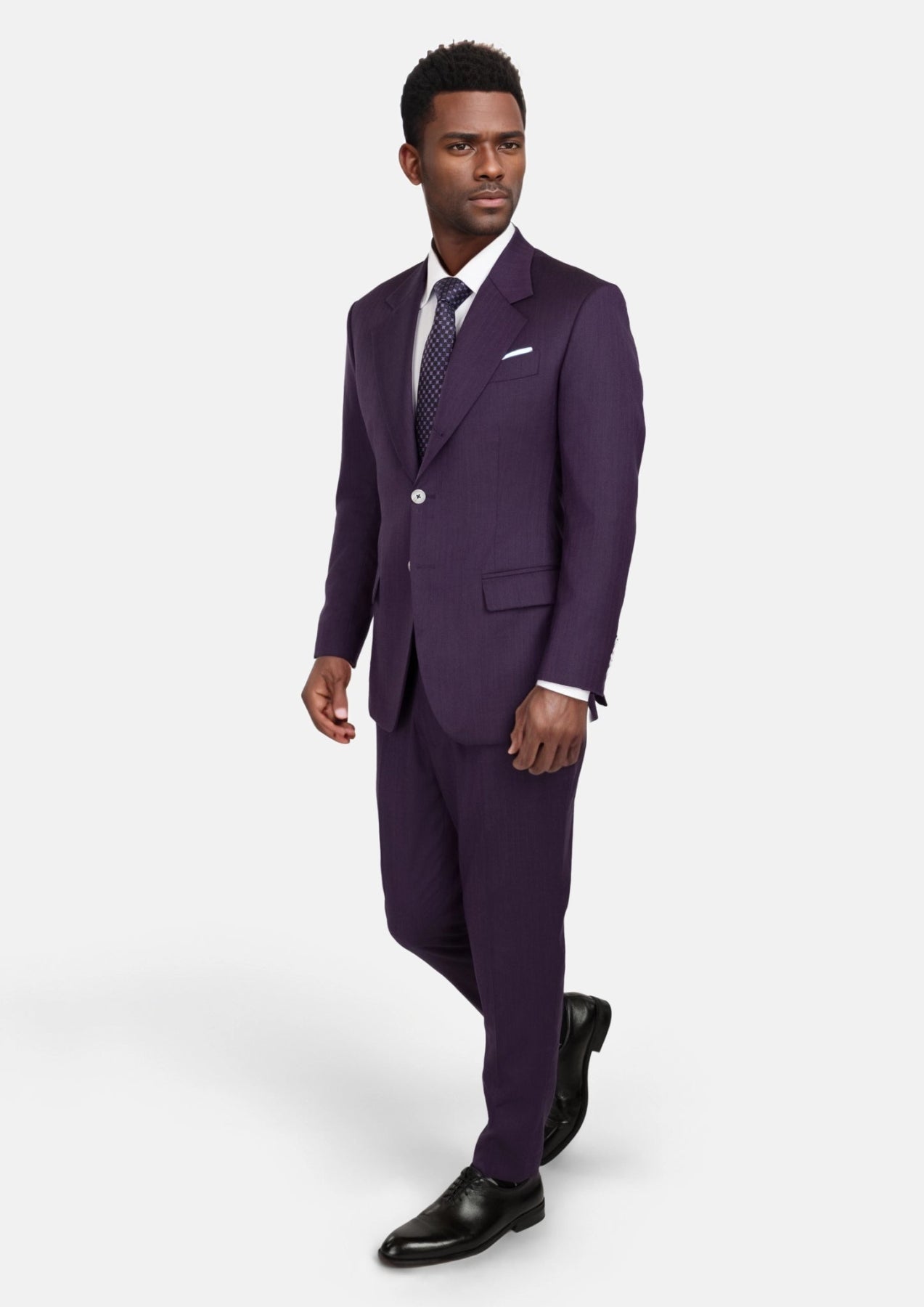 Violet Herringbone Thompson Suit - SARTORO