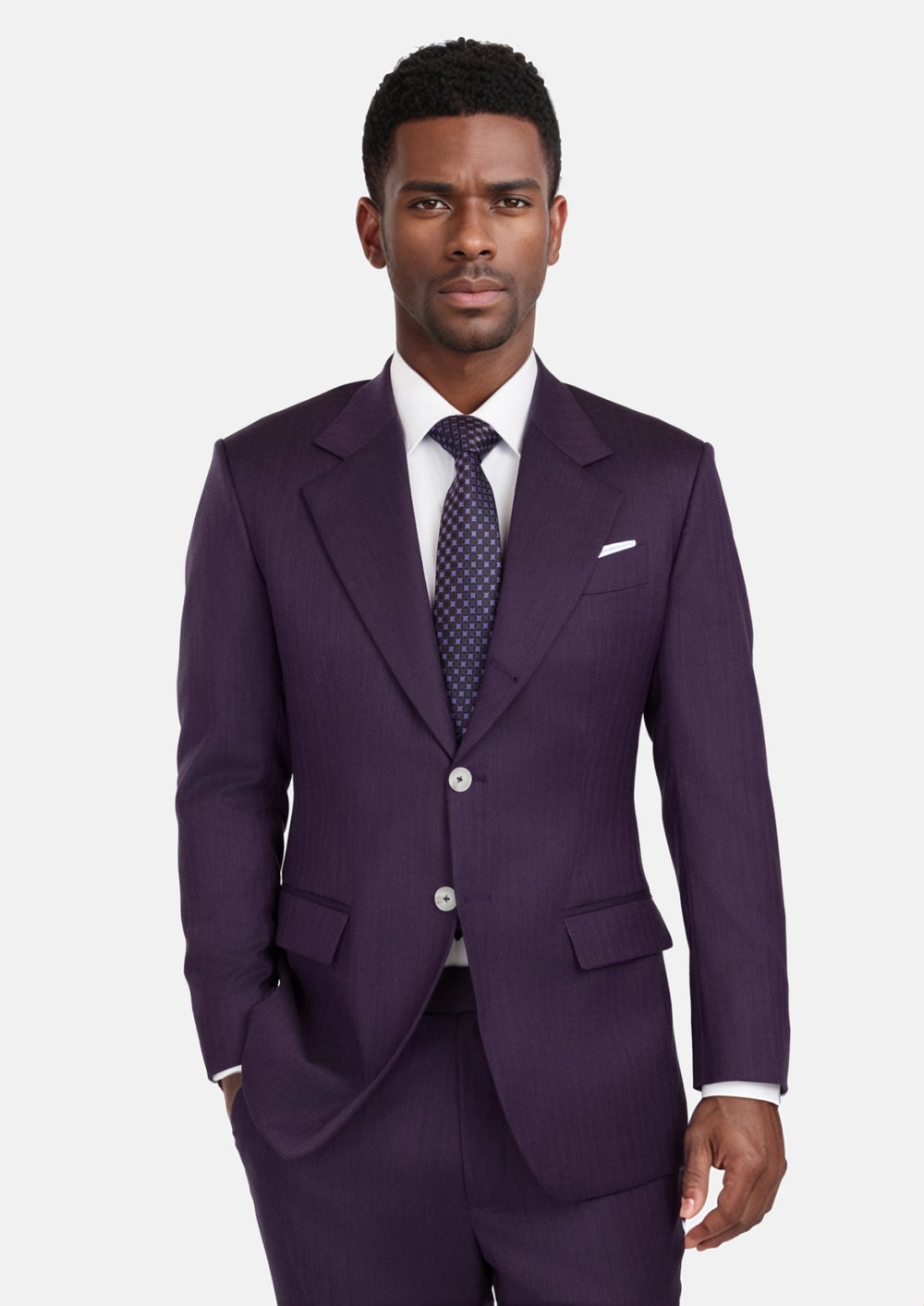 Violet Herringbone Suit167