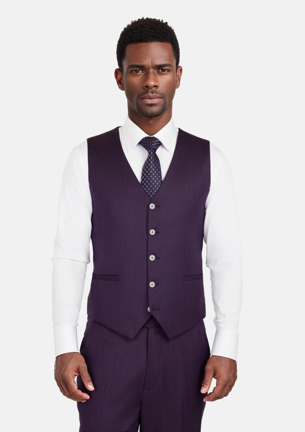 Violet Herringbone Vest750