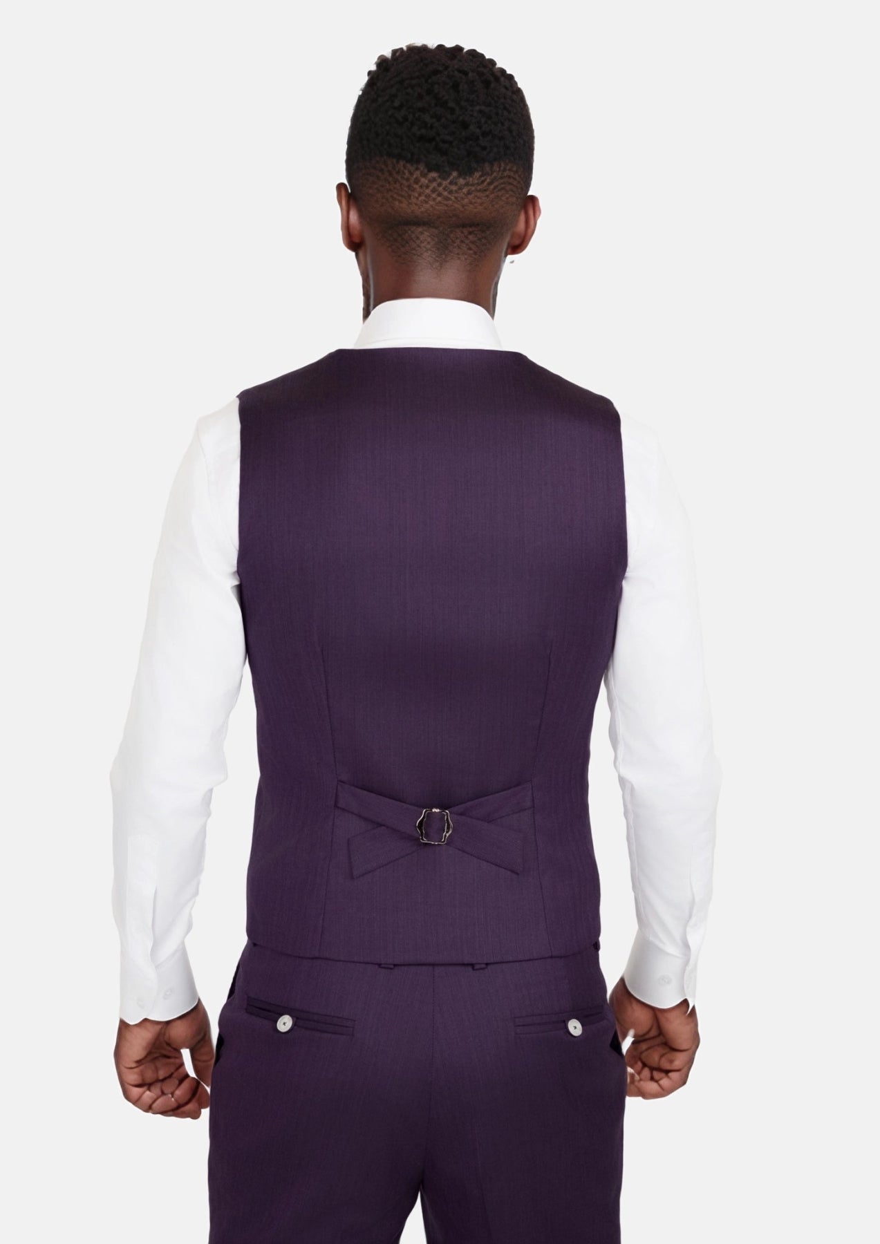 Violet Herringbone Vest - SARTORO