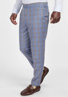 Vista Blue Checked Pants - SARTORO77