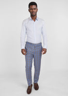 Vista Blue Checked Pants - SARTORO914