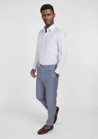 Vista Blue Checked Pants - SARTORO280