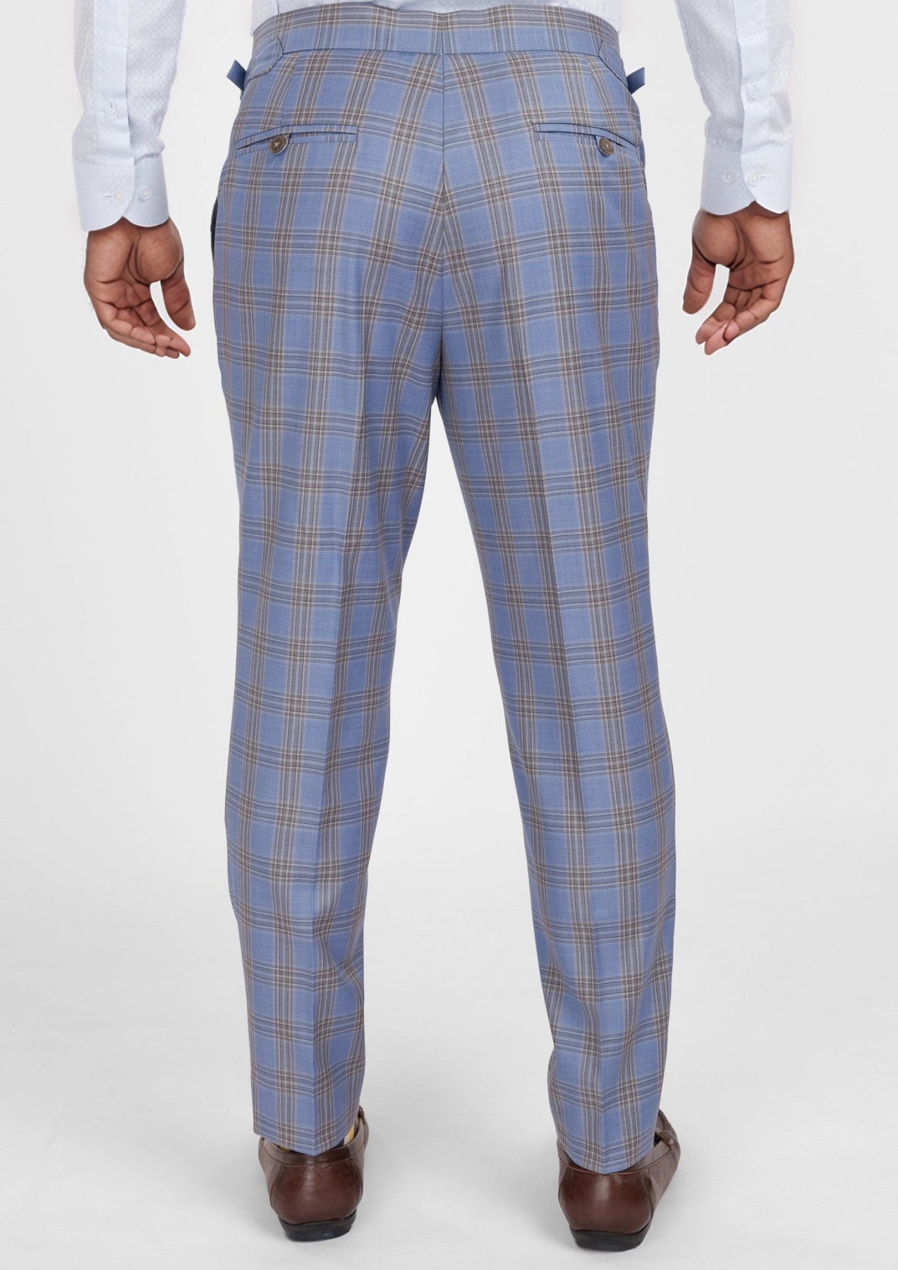 Vista Blue Checked Pants - SARTORO