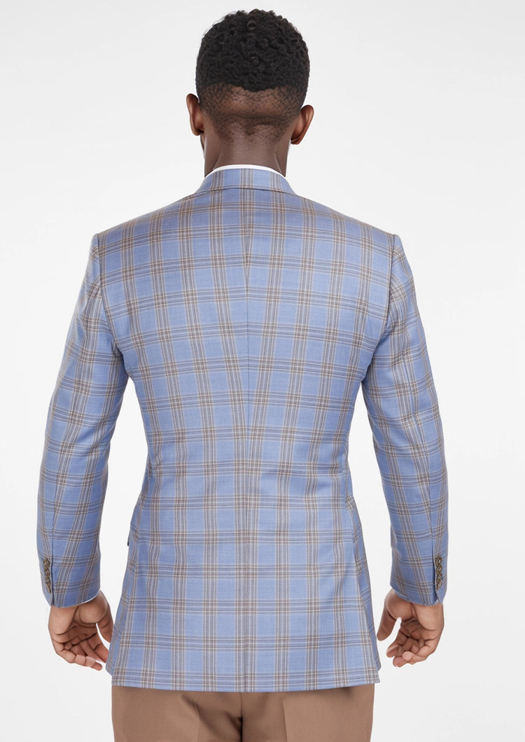 Vista Blue Checked Thompson Jacket - SARTORO717