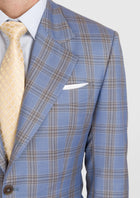 Vista Blue Checked Thompson Jacket - SARTORO490