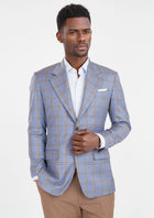 Vista Blue Checked Thompson Jacket - SARTORO308