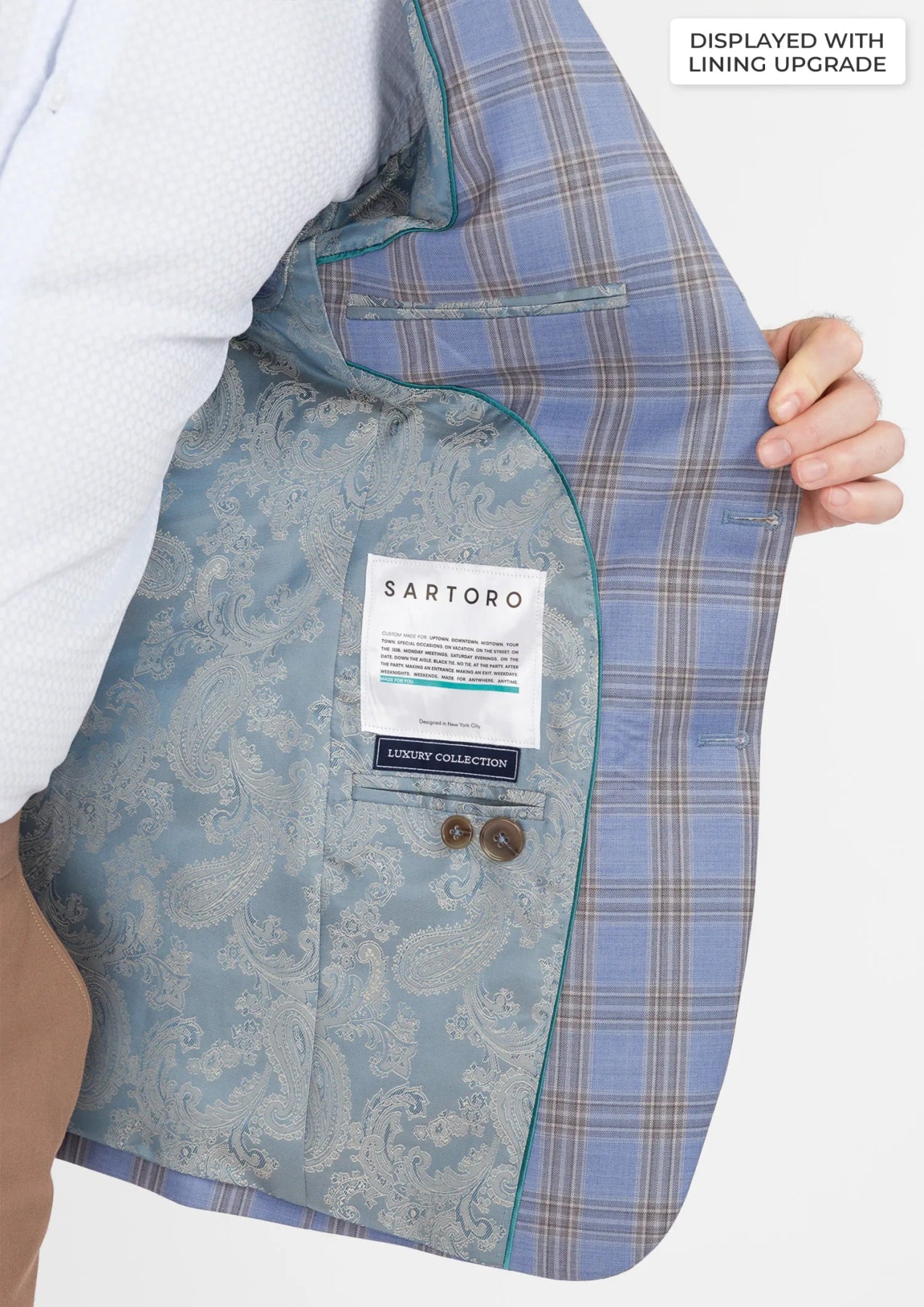 Vista Blue Checked Thompson Jacket