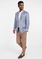 Vista Blue Checked Thompson Jacket - SARTORO441