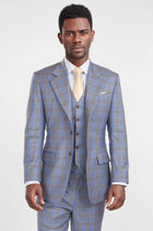 Vista Blue Checked Thompson Suit - SARTORO965