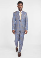 Vista Blue Checked Thompson Suit - SARTORO669