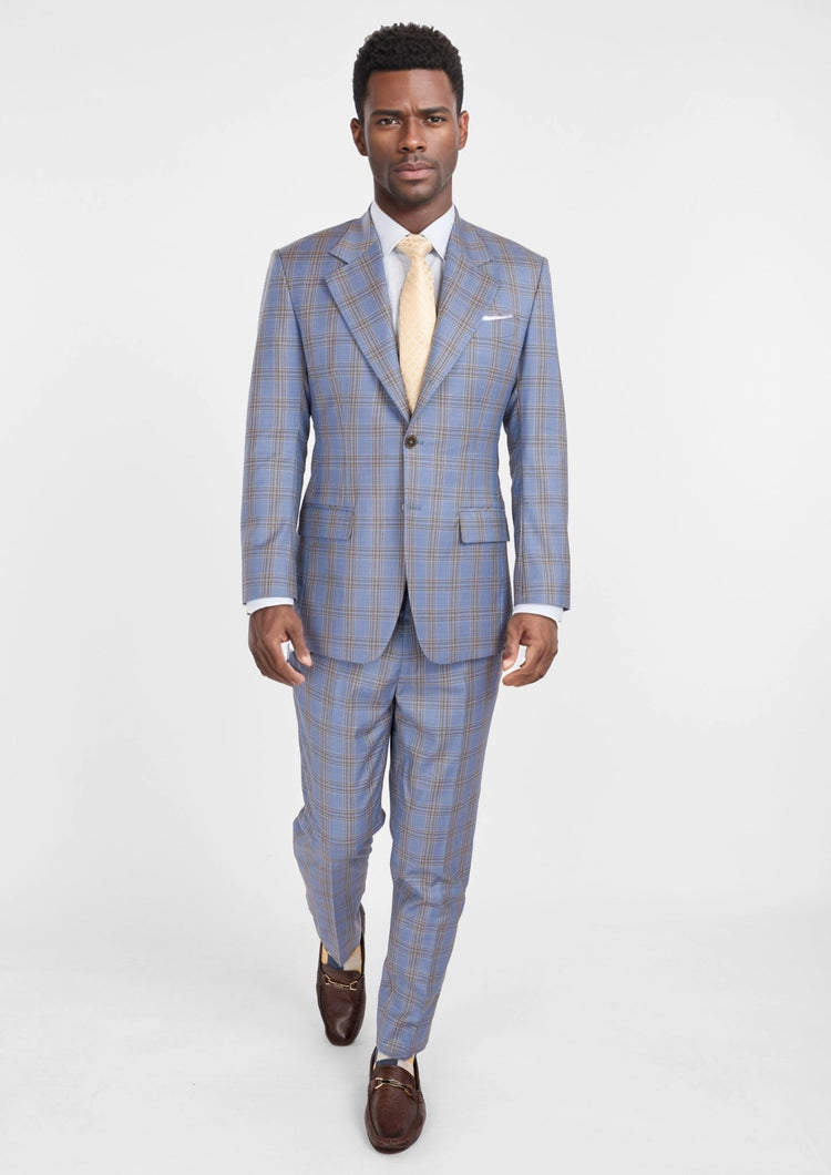 Vista Blue Checked Thompson Suit - SARTORO147