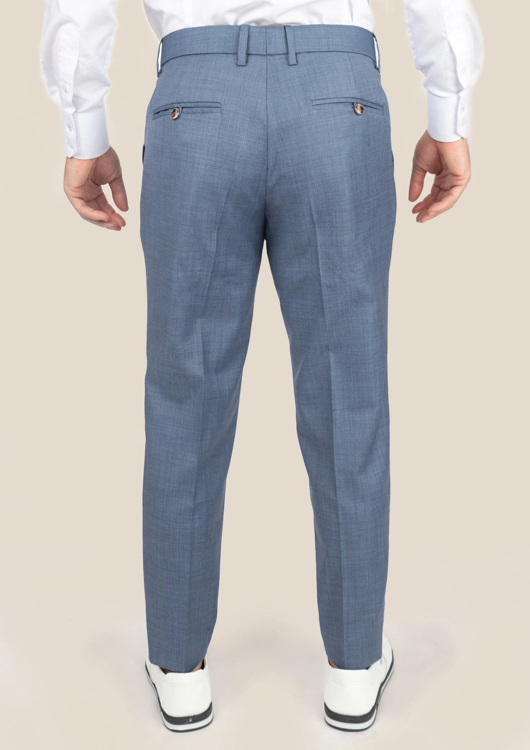 Vista Blue Sharkskin Pants - SARTORO