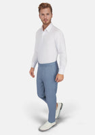 Vista Blue Sharkskin Pants - SARTORO100