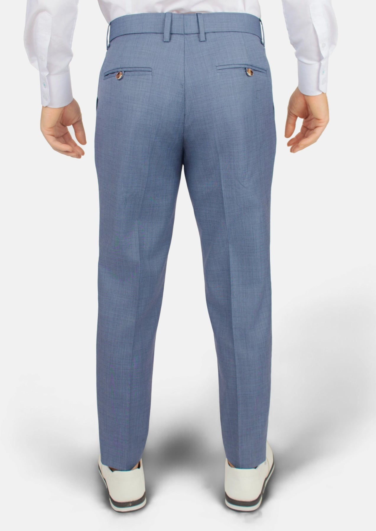 Vista Blue Sharkskin Pants - SARTORO5
