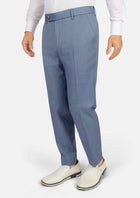 Vista Blue Sharkskin Pants - SARTORO341