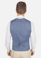 Vista Blue Sharkskin Vest - SARTORO125