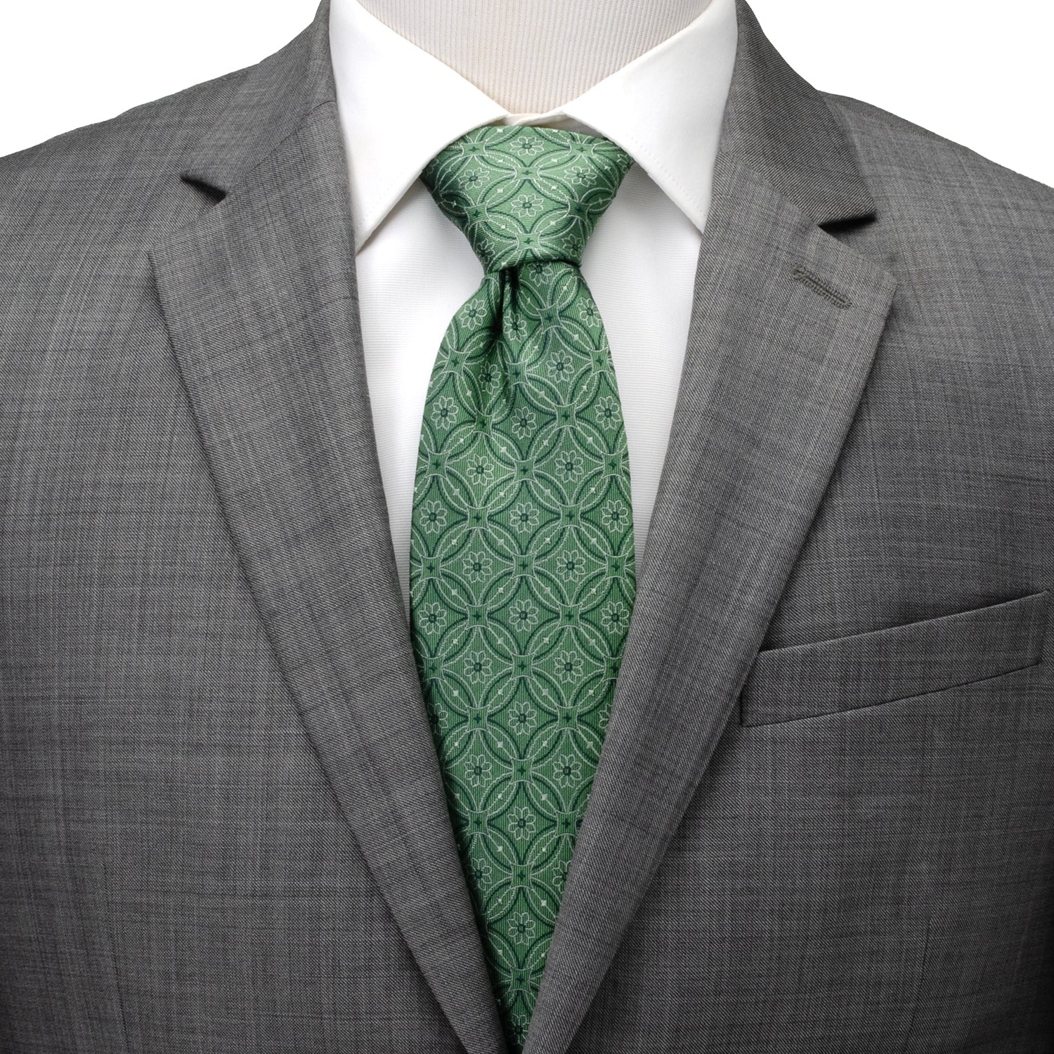 Watercress Green Tiled Men's Tie - SARTORO817