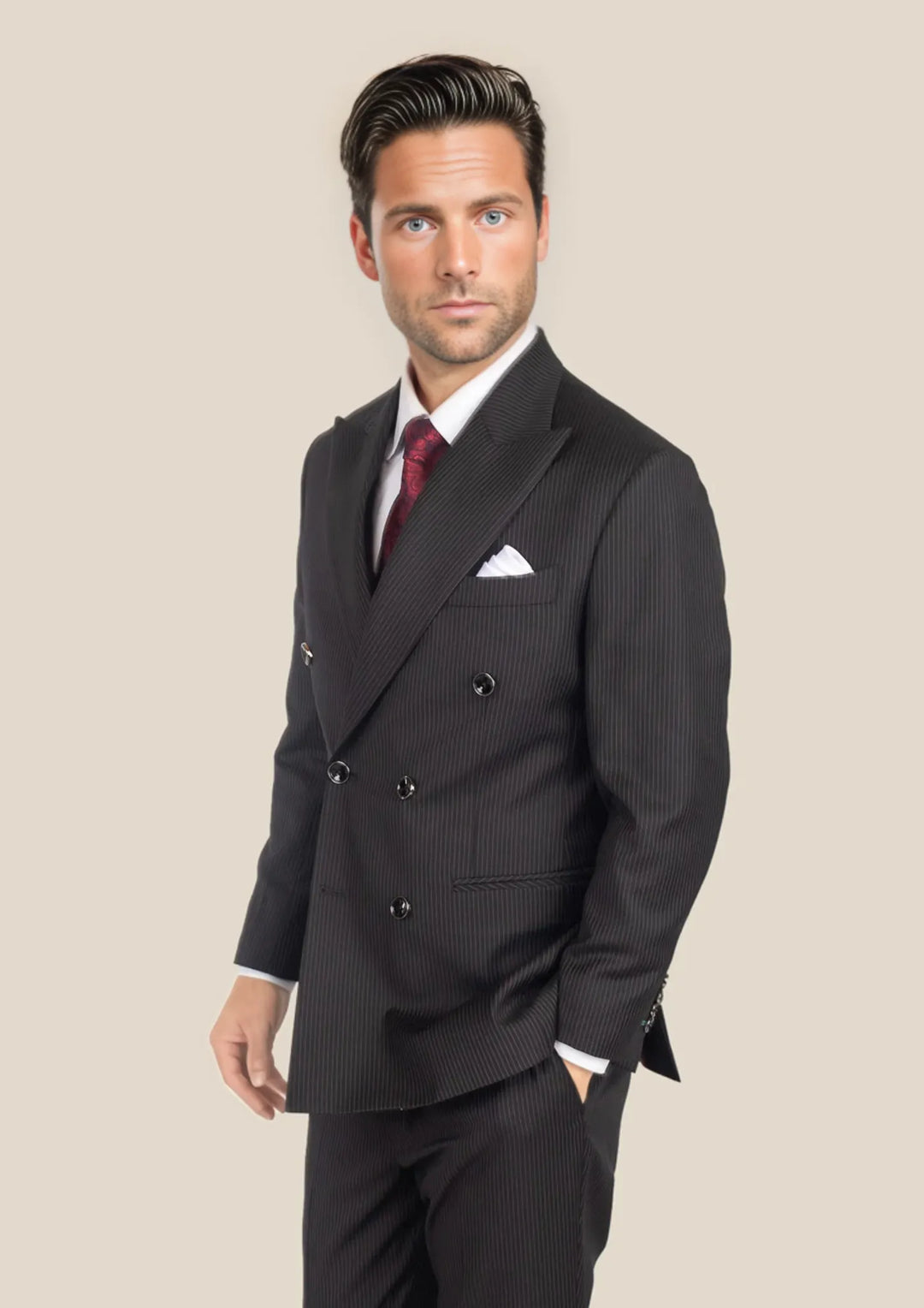 Waverly Black Pinstripe Jacket - SARTORO