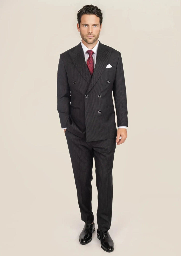 Waverly Black Pinstripe Suit - SARTORO