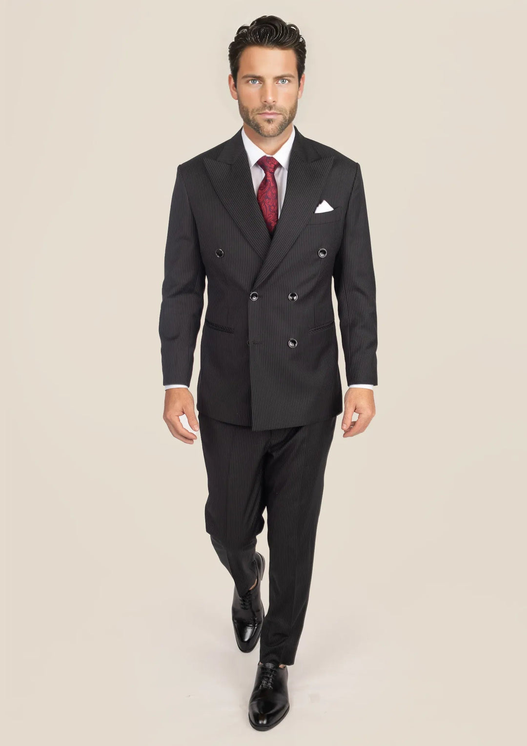 Waverly Black Pinstripe Suit - SARTORO