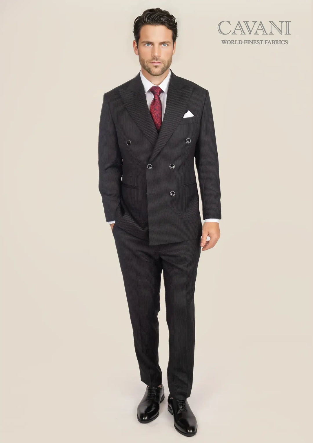 Waverly Black Pinstripe Suit - SARTORO