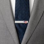 Waving American Flag Tie Bar - SARTORO4