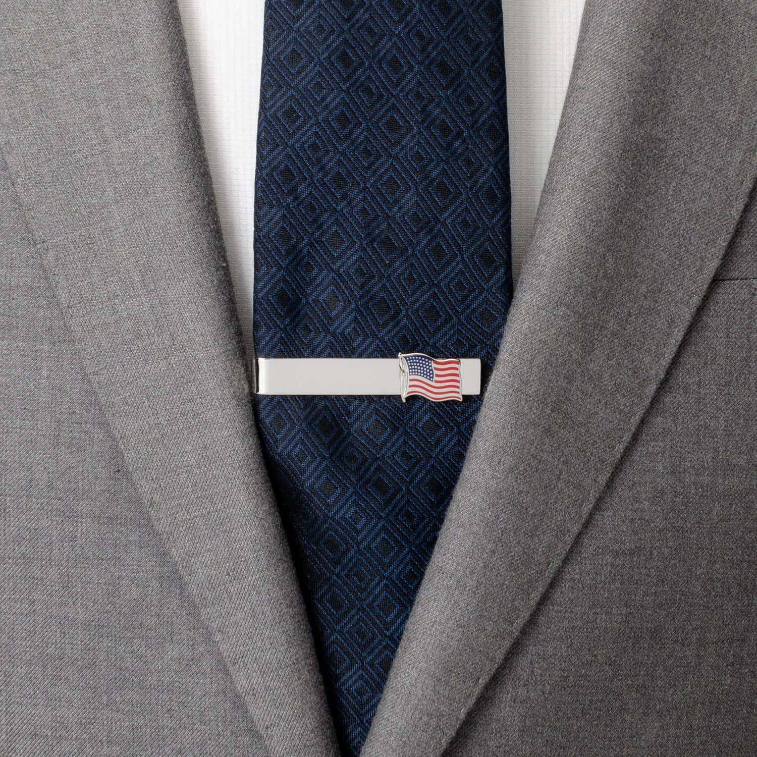 Waving American Flag Tie Bar - SARTORO478