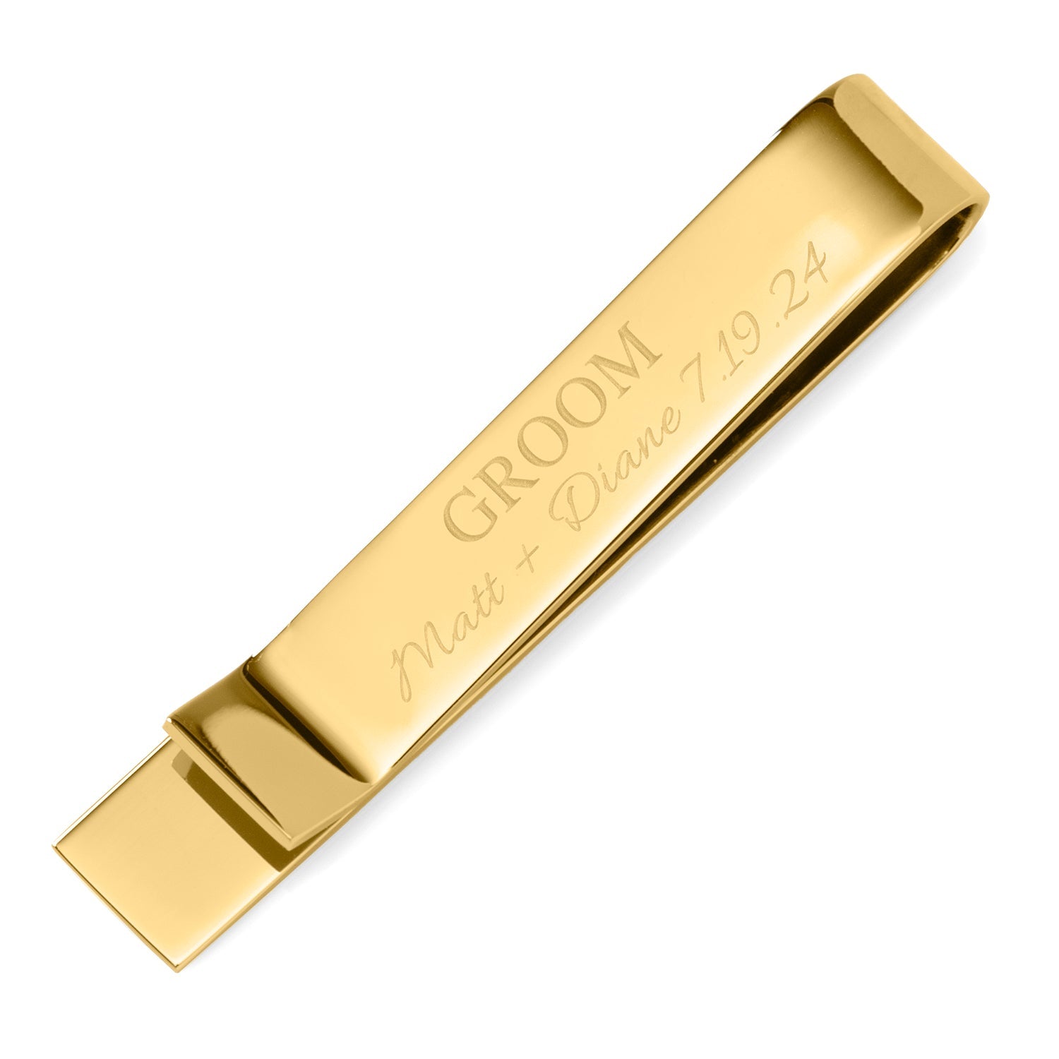 Wedding Party Gold Engravable Tie Bar - SARTORO764