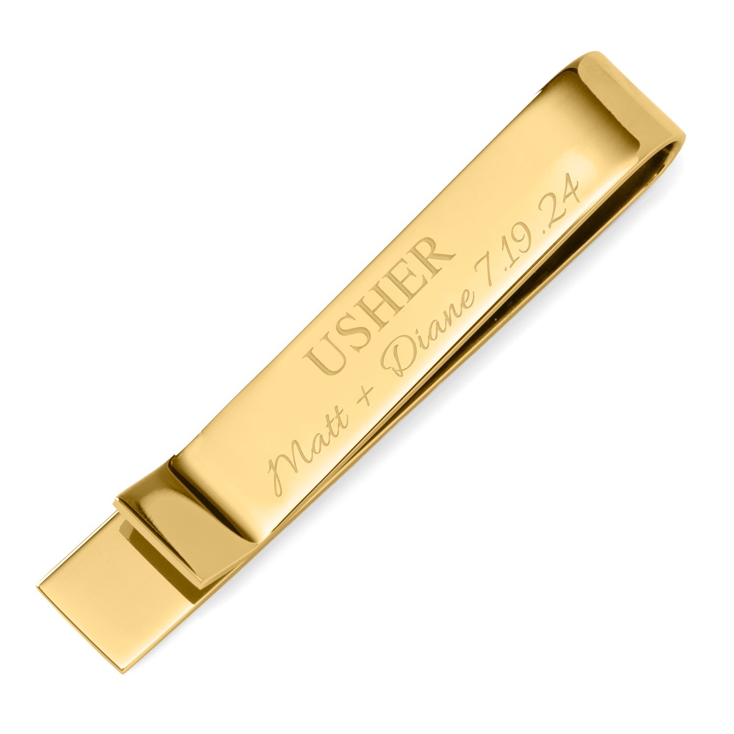 Wedding Party Gold Engravable Tie Bar - SARTORO354