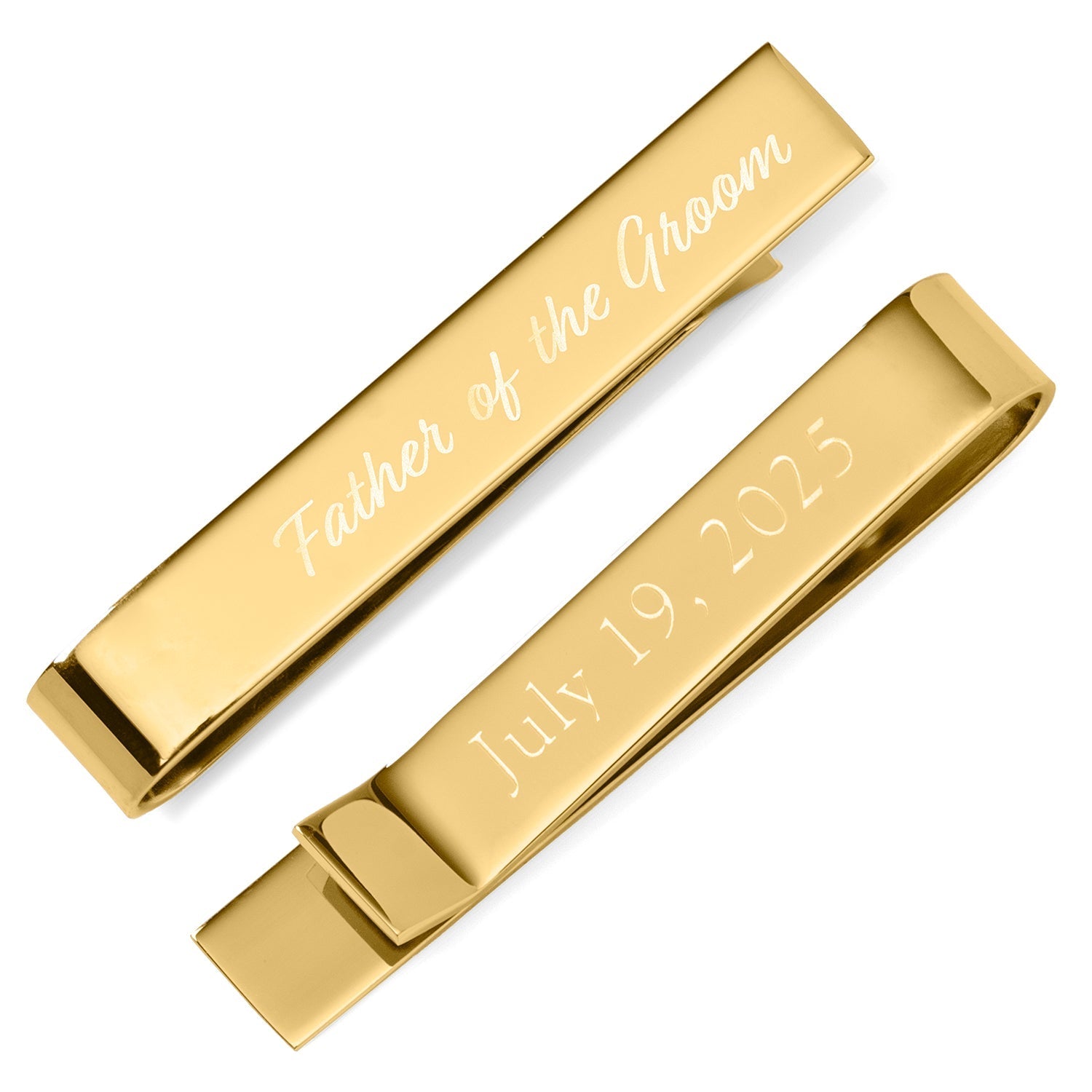 Wedding Title Engravable Gold Tie Bar - SARTORO248