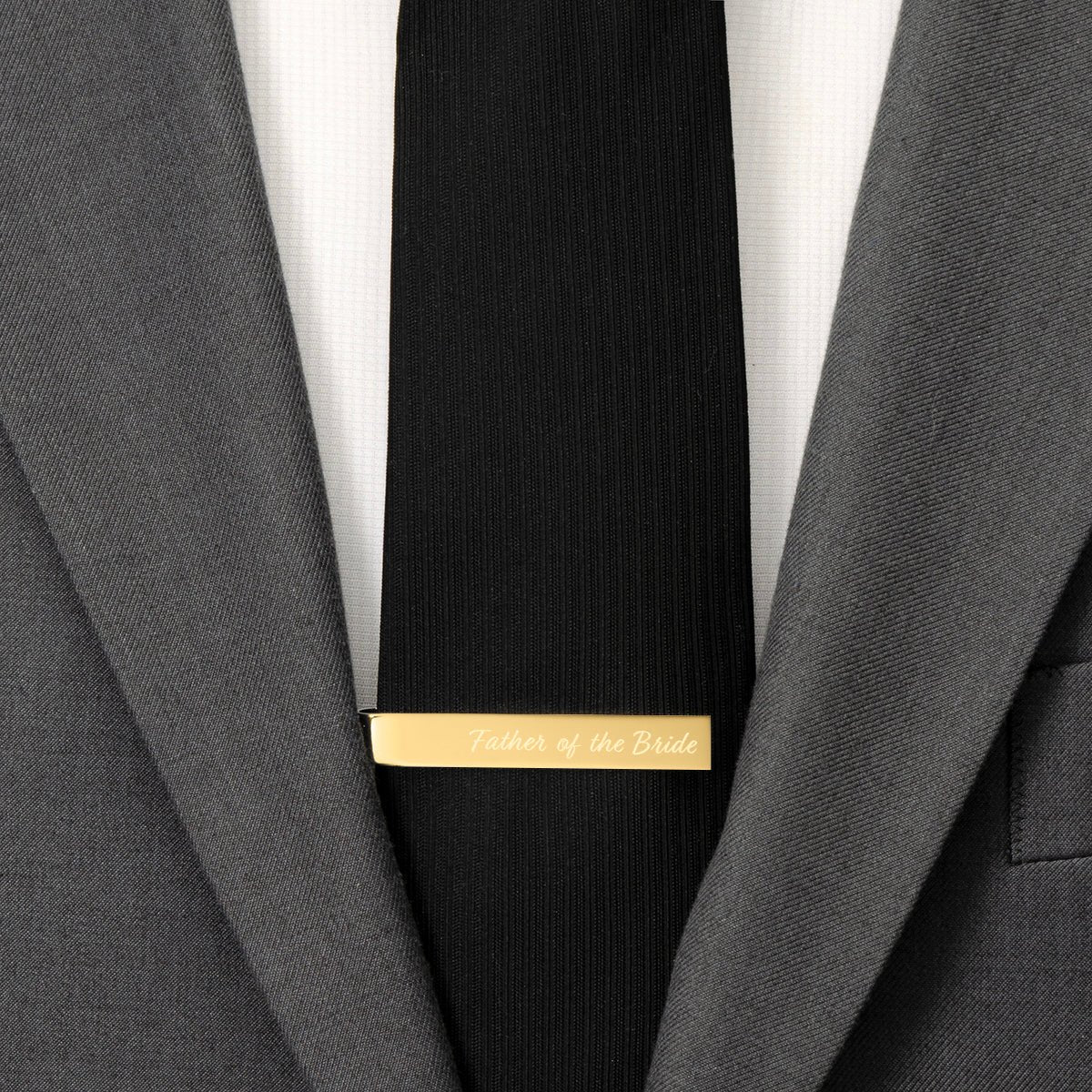Wedding Title Engravable Gold Tie Bar - SARTORO916